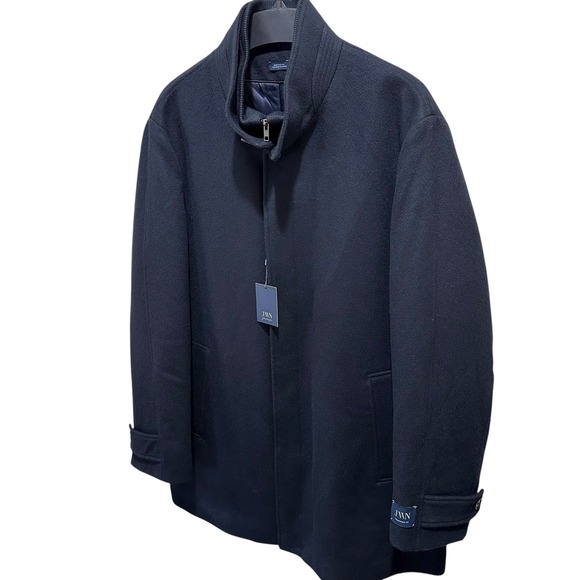 JWN John W Nordstrom Mens Size XXL Classic Hudson Navy Blue Wool Car Coat Jacket - Picture 3 of 16
